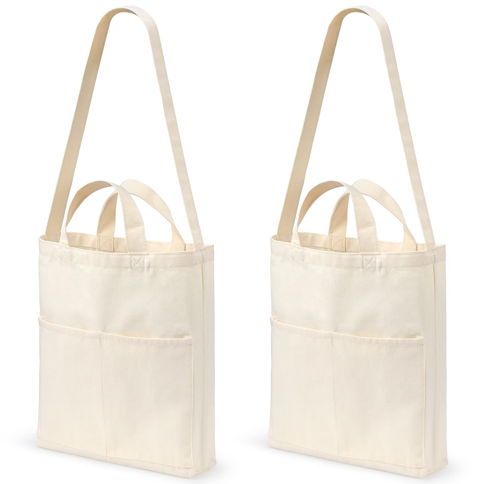 Lily Queen Canvas Tote Bag for Women - Durable Cotton Shoulder Bag Set of 2 - Perfect for Shopping, Beach, Work & Travel Accessories