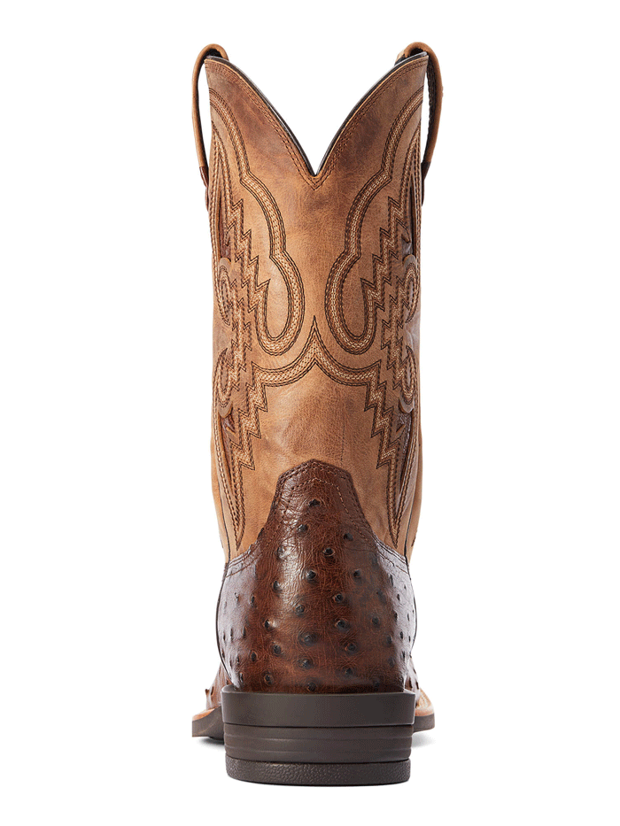 Ariat Men's Dagger Full Quill Ostrich Western Boots - Dark Tobacco Tan Leather Cowboy Boots for Riding, Country Fashion & Outdoor Events