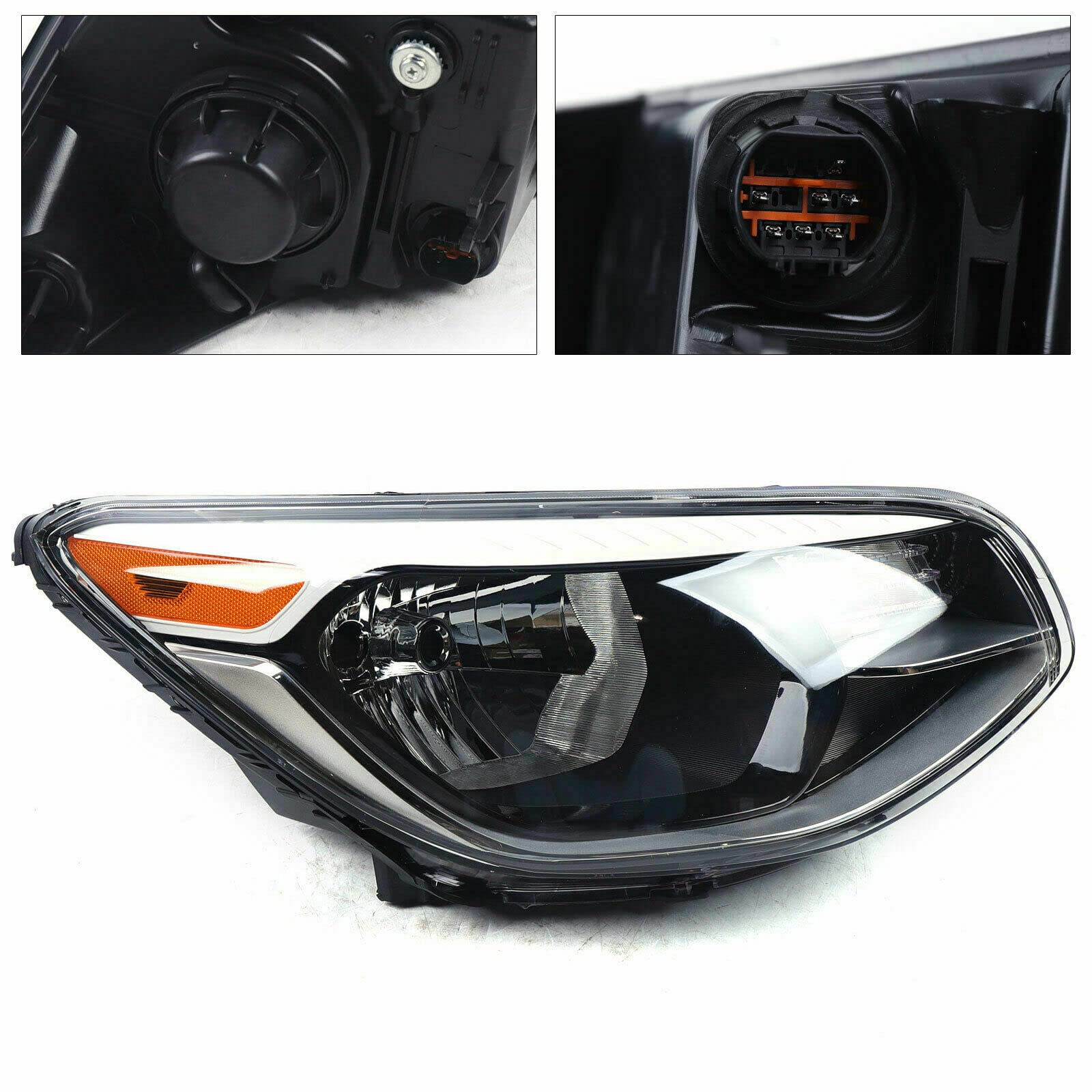 2014-2019 Kia Soul Right Passenger Side Halogen Projector Headlight Assembly Replacement - Clear Lens for Improved Night Visibility | Perfect for City Driving & Road Trips