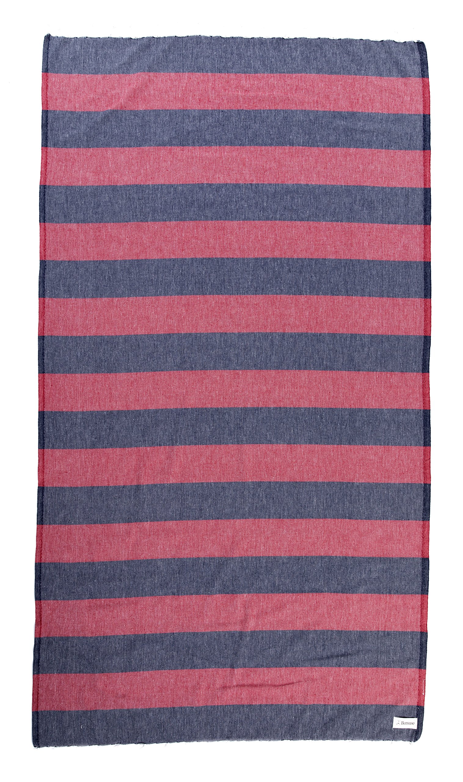 Premium 100% Cotton Turkish Peshtemal Beach Towels - Quick Dry, Sand-Free, Lightweight, Dark Blue & Red (Set of 6) for Pool, Beach, Yoga & Travel