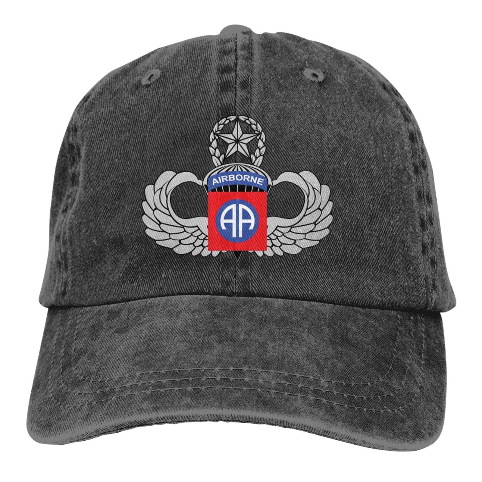 82nd Airborne Master Jump Wings Unisex Baseball Cap - Military Style Denim Hat for Men & Women - Perfect for Veterans, Airborne Enthusiasts & Outdoor Activities