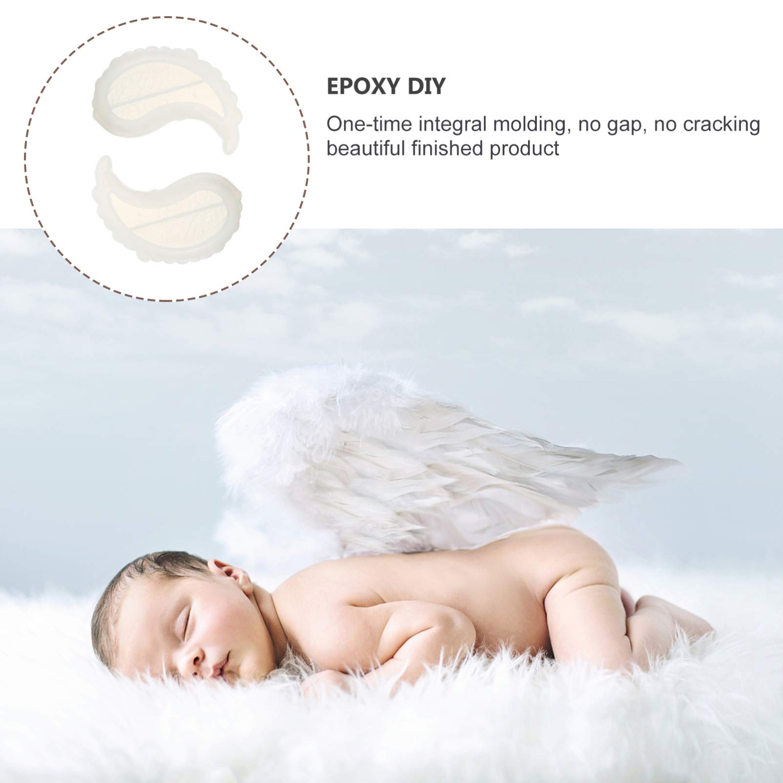 EXCEART 1 Pair Wing Silicone Mold for DIY Jewelry, Epoxy Resin, Chocolate & Cake Decorating - Perfect for Handmade Crafts, Wedding Cake Toppers, and Unique Gift Making