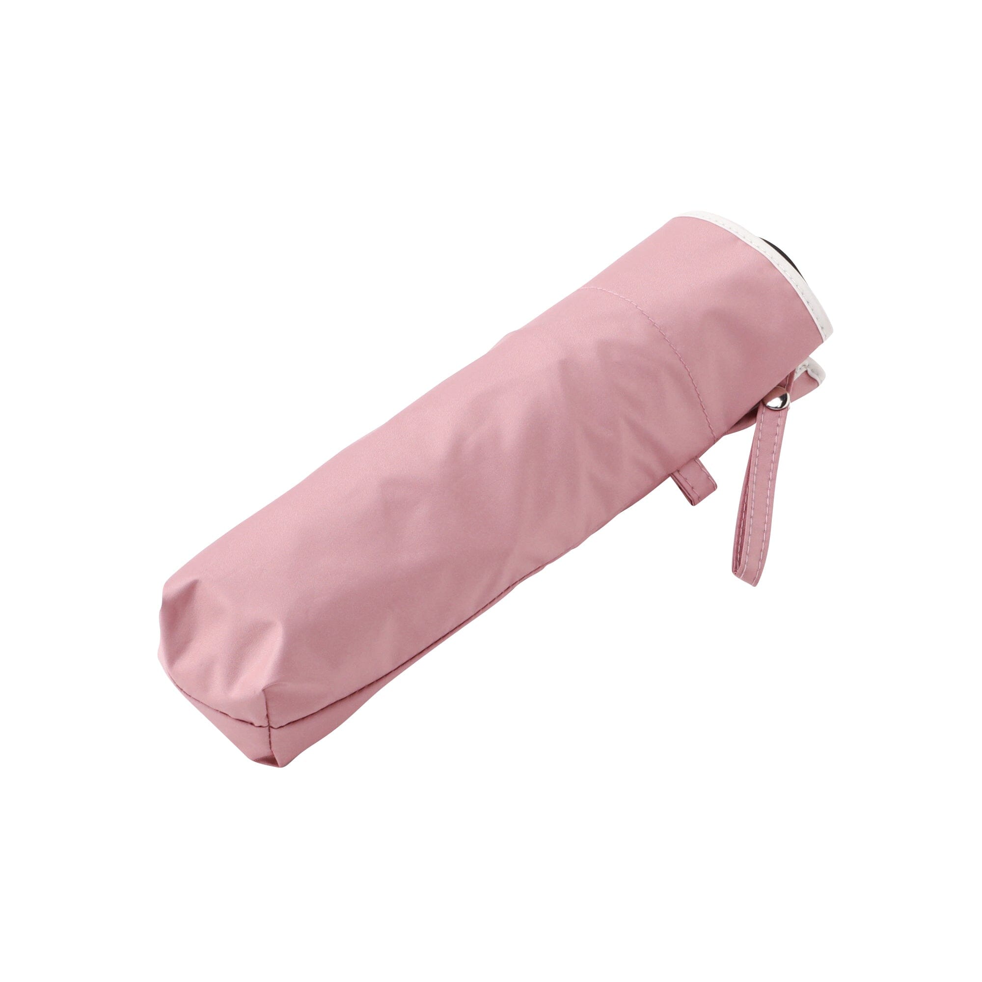 Blackout Piping Folding Umbrella - 47cm Compact Travel Umbrella in Pink - Perfect for Rainy Days, Commuting, and Outdoor Activities