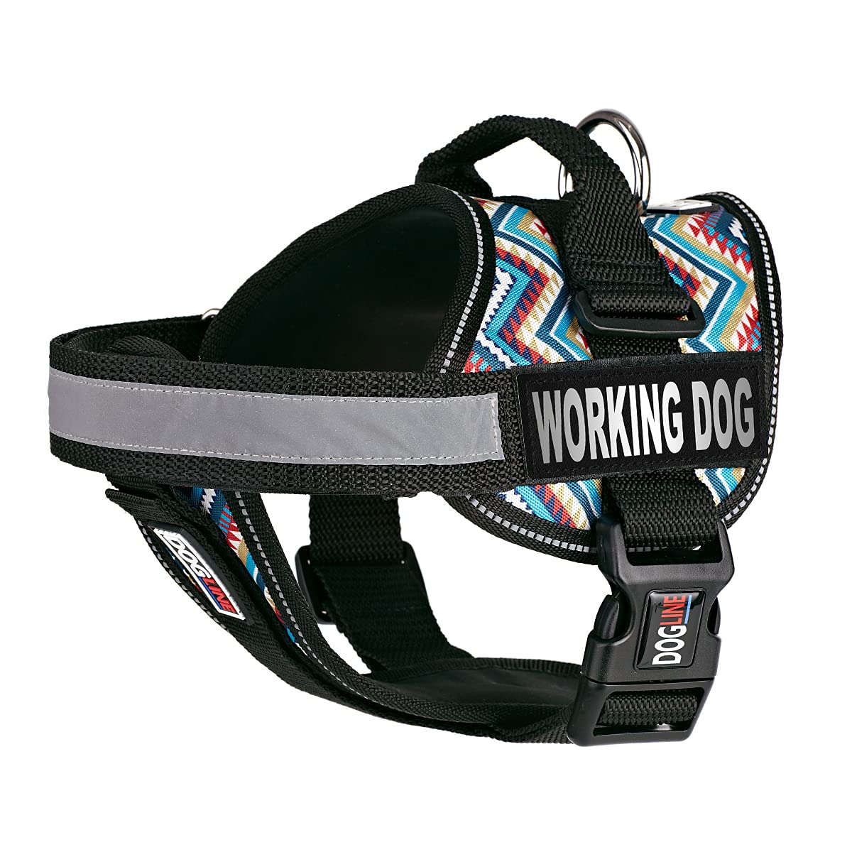 Dogline Unimax No-Pull Dog Harness Vest - Adjustable Reflective Harness with Working Dog Patches, Breathable Neoprene for Service, Medical & Training Dogs (15-19