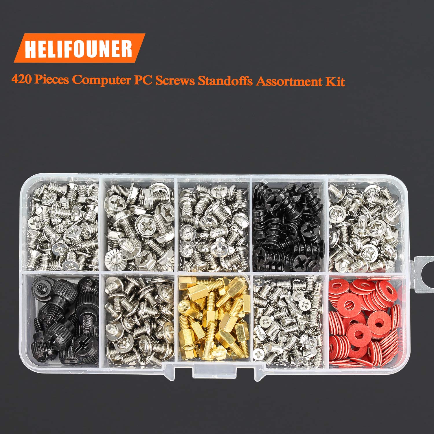 420-Piece Computer Standoffs & Screws Assortment Kit - M3/M4/M5 Nylon & Metal Spacers for 2.5