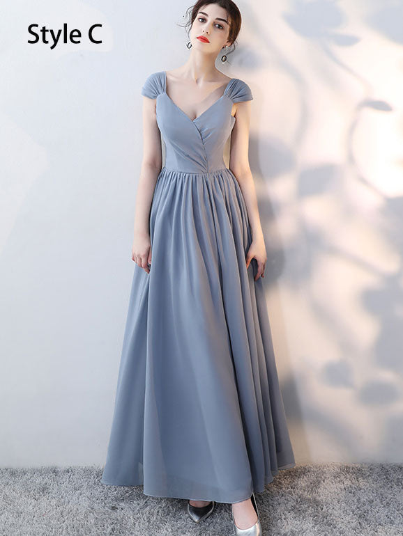 Elegant Blue & Pink Ankle-Length A-Line Bridesmaid Dress for Wedding & Prom - Perfect for Formal Events, Parties & Special Occasions