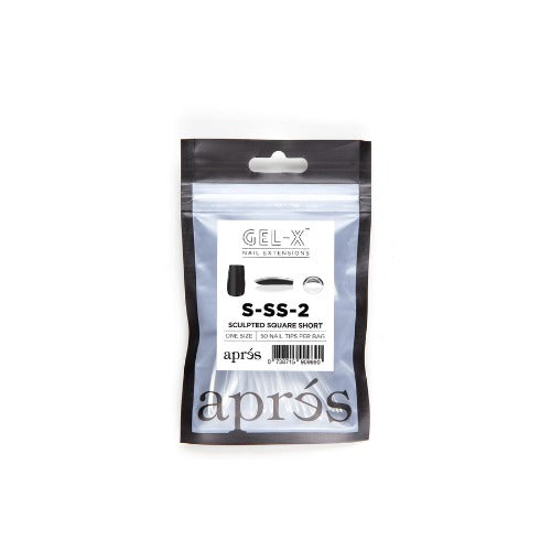 Apres Gel X Nail Tips (50pc) - Sculpted Short Square Press On Nails for Manicure & DIY Nail Art | Perfect for Home, Salon, and Professional Use