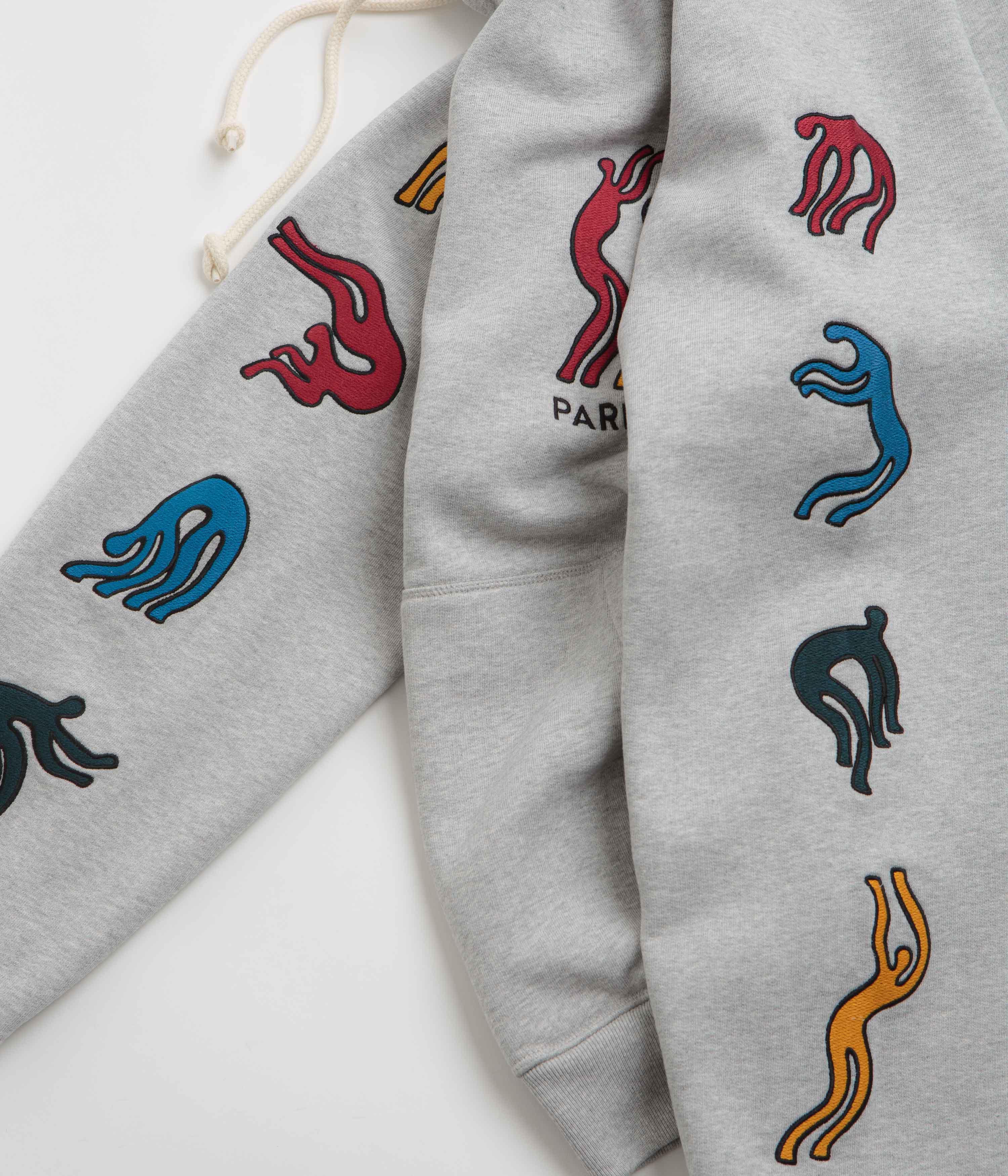 Parra La Chambre Nuit Hoodie - Heather Grey Pullover Sweatshirt for Men & Women | Cozy Lounge Wear for Nighttime Relaxation and Casual Street Style