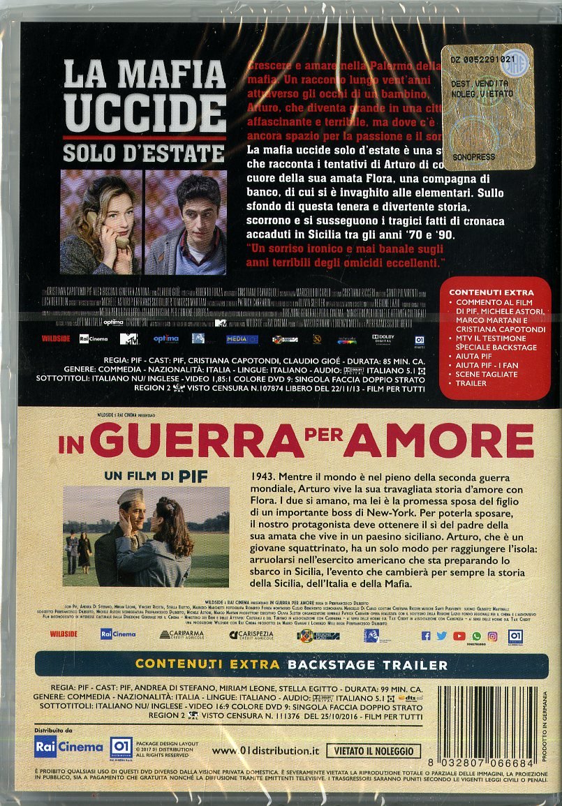 War for Love / The Mafia Only Kills in Summer (2 DVD Set) [Italian Import] – Classic Italian Films for Movie Nights & Cultural Enthusiasts