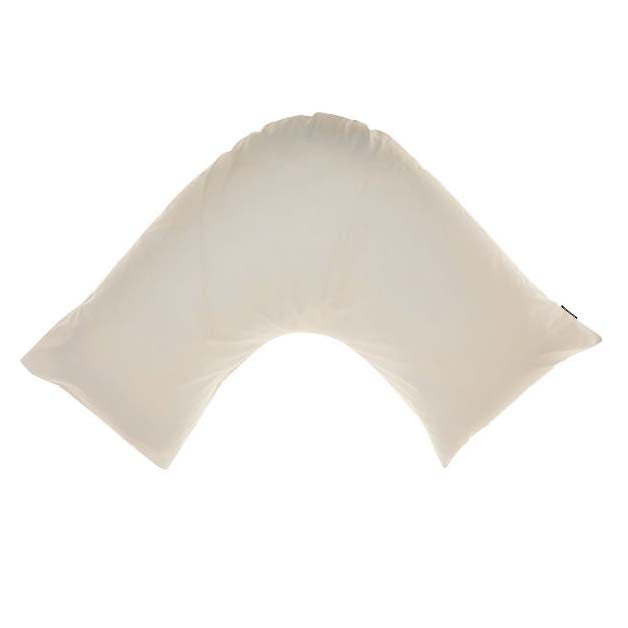 Augusta 100% Cotton 500 Thread Count Taupe V-Shaped Pillowcase - Luxury Bedding for Side Sleepers & Neck Support