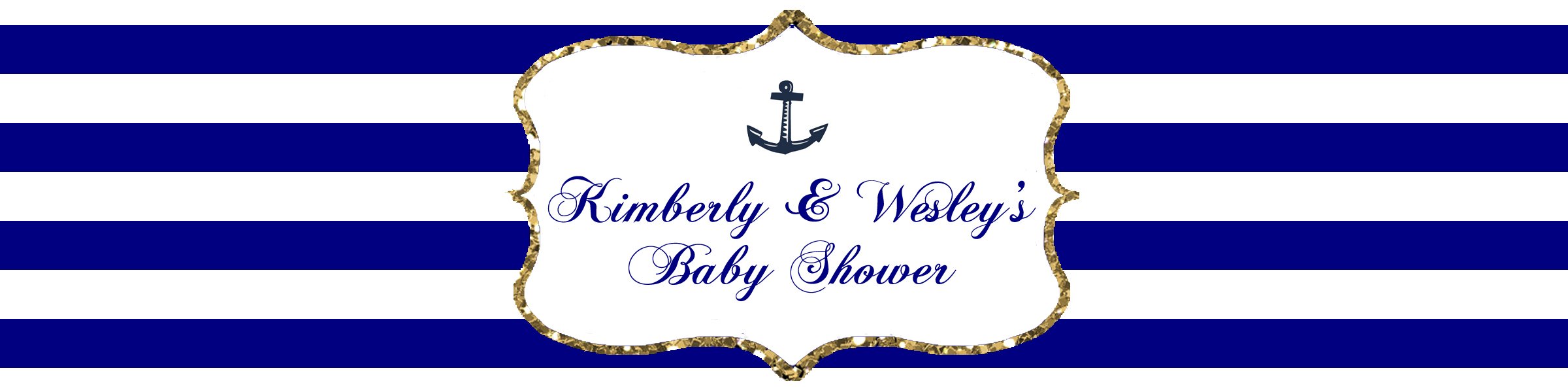 Navy Blue, White & Gold Nautical Anchor Water Bottle Labels - Perfect for Weddings, Birthdays, Baby Showers & Party Favors