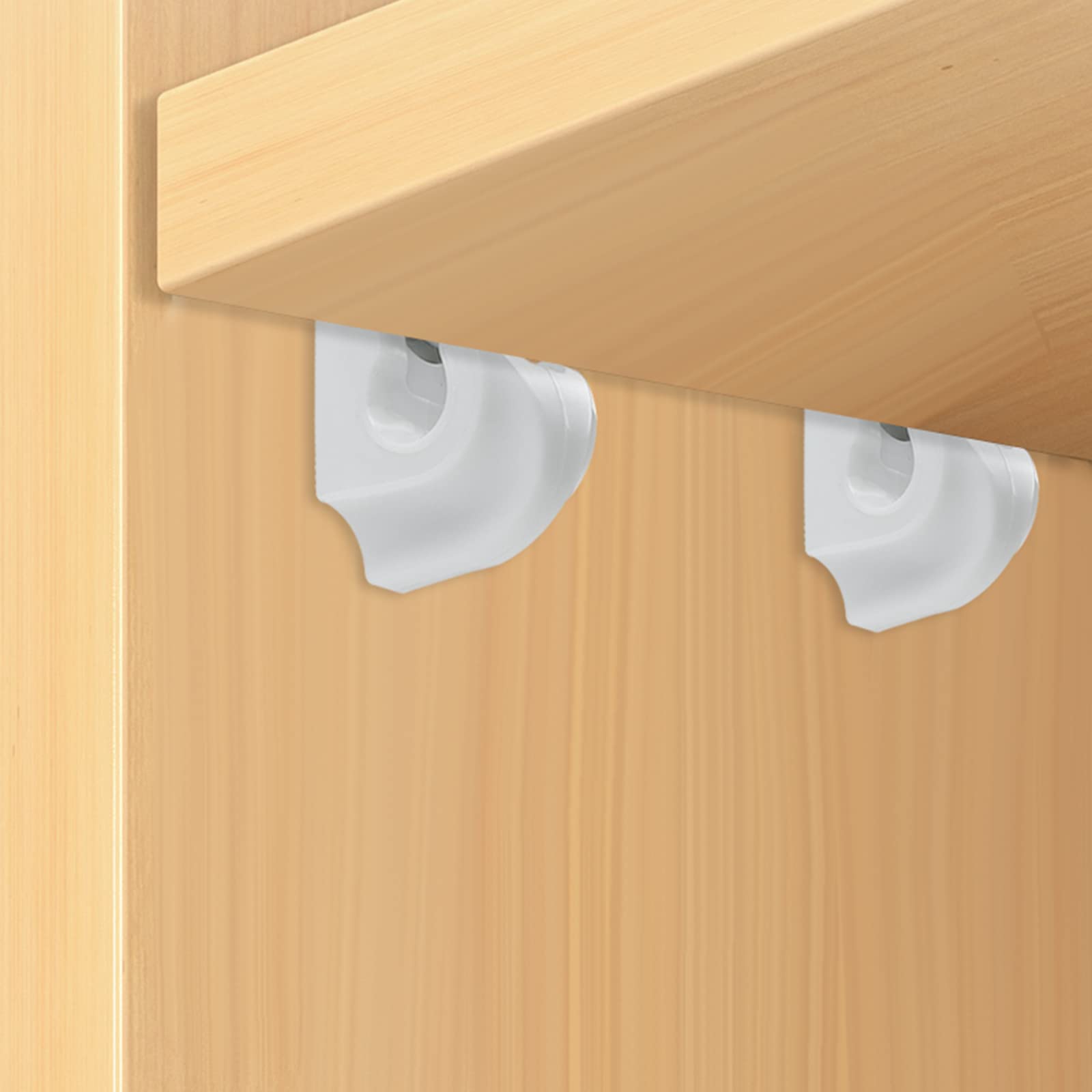 24 Pack Heavy Duty White Plastic Down Wall Clips for Wire Closet Shelves - Includes Shelf Brackets, Screws & Expansion Tubes - Perfect for Organizing Closets, Garages and Storage Spaces