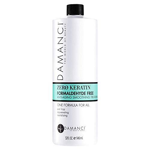 DAMANCI ZERØ Formaldehyde-Free Keratin Hair Treatment | Brazilian Keratin Straightening for Frizz Control | Rejuvenating & Revitalizing with Organic Coconut Oil, Stem Cell Peptides & Collagen (32oz) | Salon-Quality Smoothing at Home for Damaged & Curly Hair