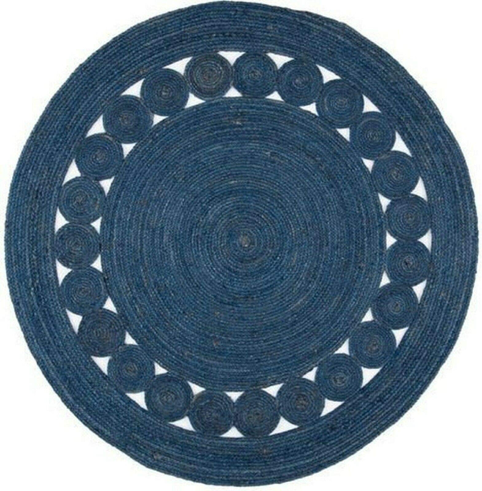 Vipanth Handmade Braided Natural Jute Round Area Rug - 84