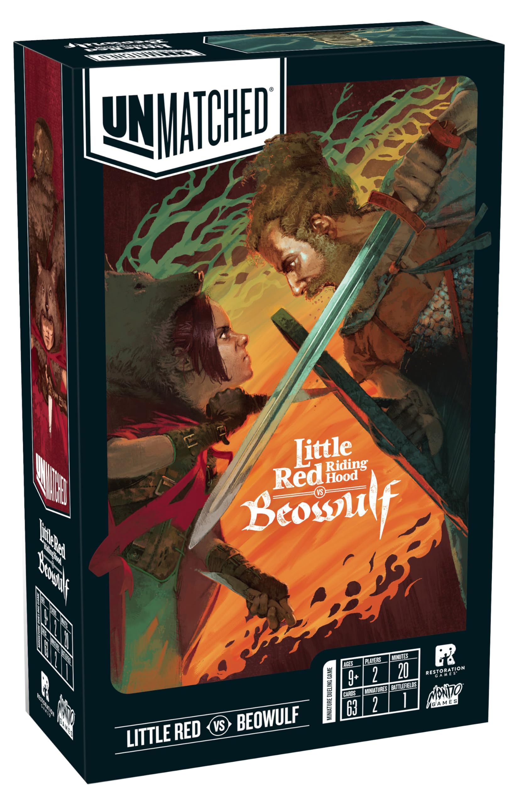 Restoration Games Unmatched Little Red Riding Hood Vs. Beowulf - Strategy Board Game for 2-4 Players | Perfect for Family Game Nights & Competitive Play