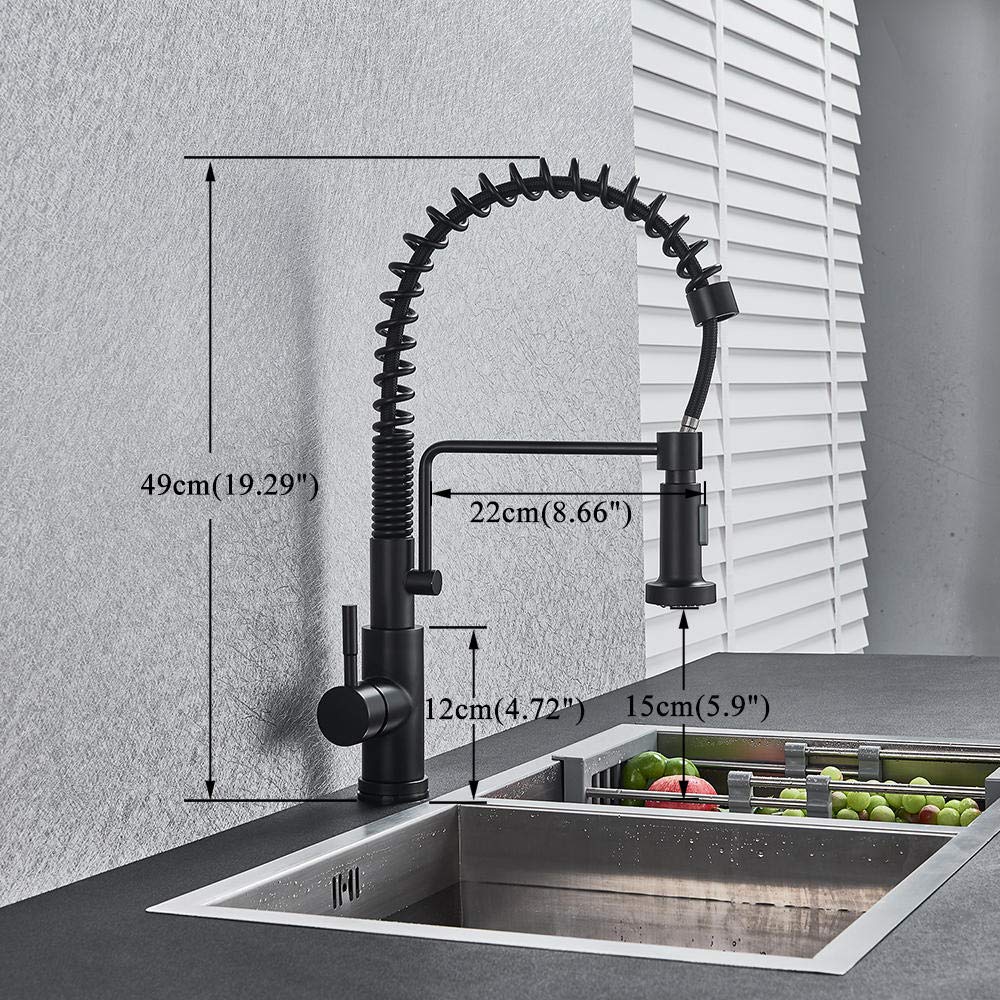 Matte Black Pull Down Sensor Kitchen Faucet with Smart Touch Control - Sensitive Touchless Water Mixer Tap for Modern Kitchen Sink, Ideal for Cooking, Washing Dishes and Hands-Free Cleaning