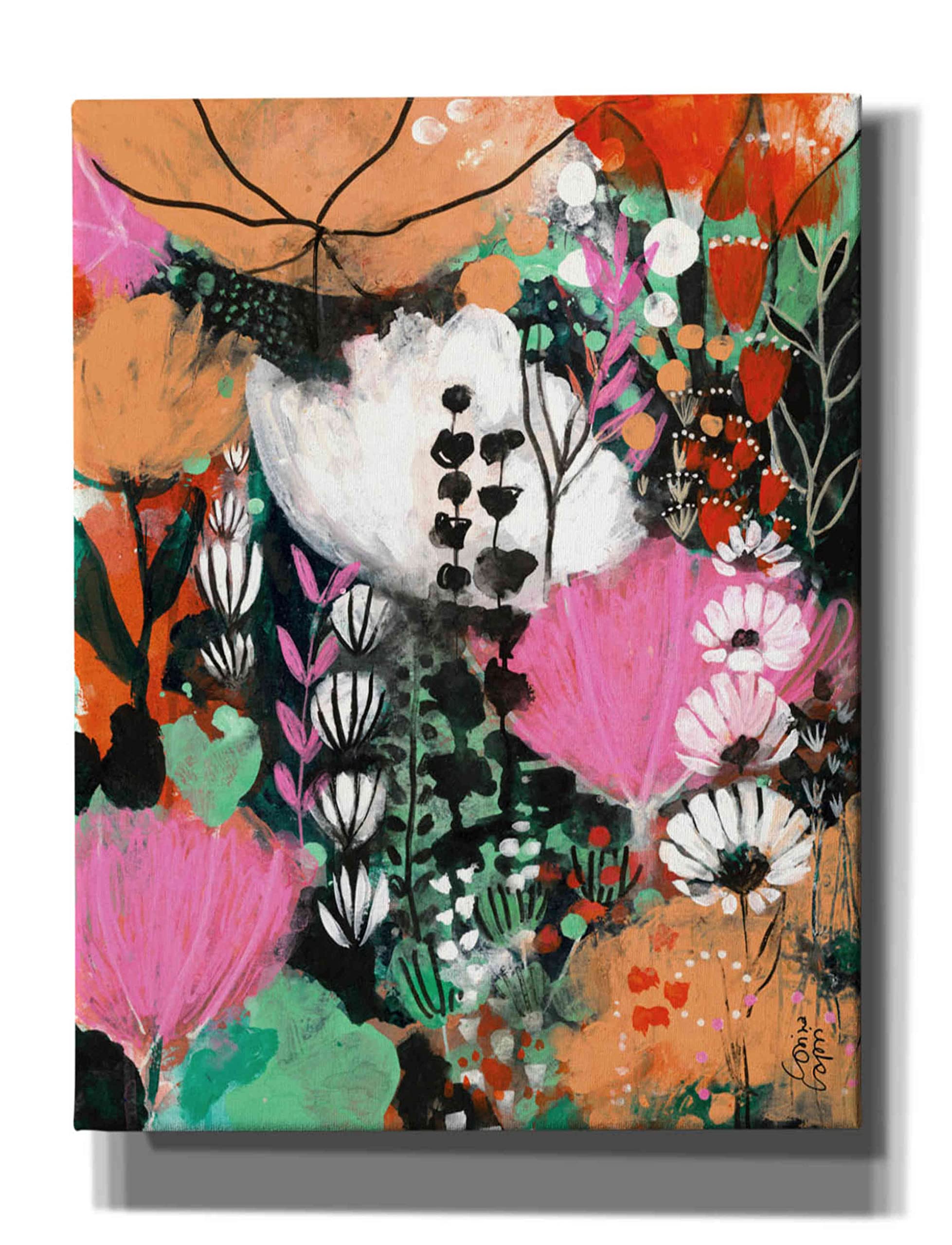 Strawberry Moon by Corina Capri - 26x34 Inch Giclee Canvas Wall Art Print, Modern Home Decor for Living Room, Bedroom & Office - Vibrant Graffiti Style Painting