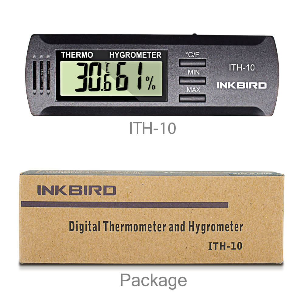 Digital Hygrometer Thermometer ITH 10 - Indoor Temperature Humidity Monitor for Home, Office, Greenhouse & Baby Room - Accurate Wireless Hygrometer for Comfort Control