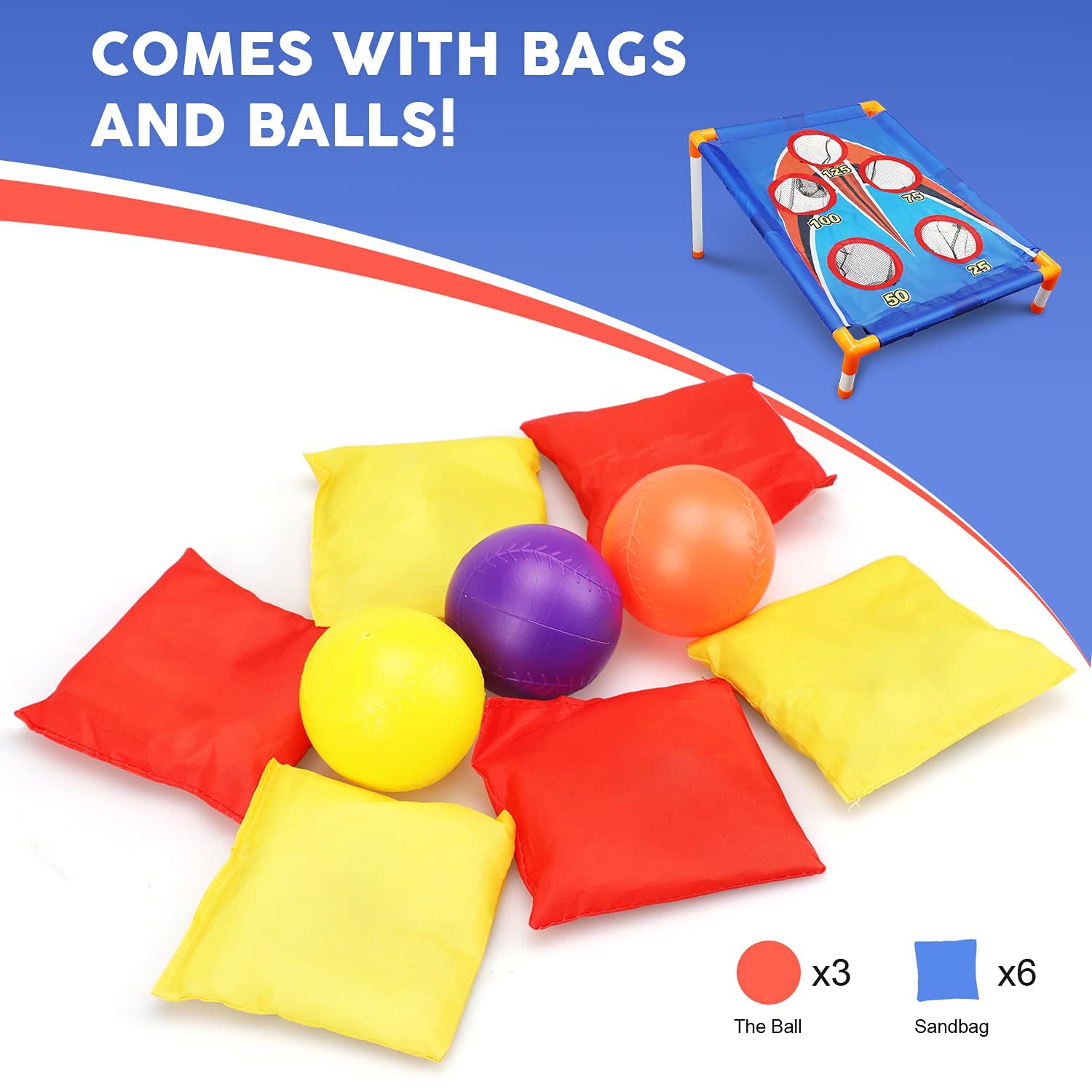 TOY Life Kids Cornhole Outdoor Game Set - Dinosaur Themed Bean Bag Toss for Ages 3-7 - Fun Backyard Lawn Games for Family Picnics, Birthday Parties & Outdoor Playtime