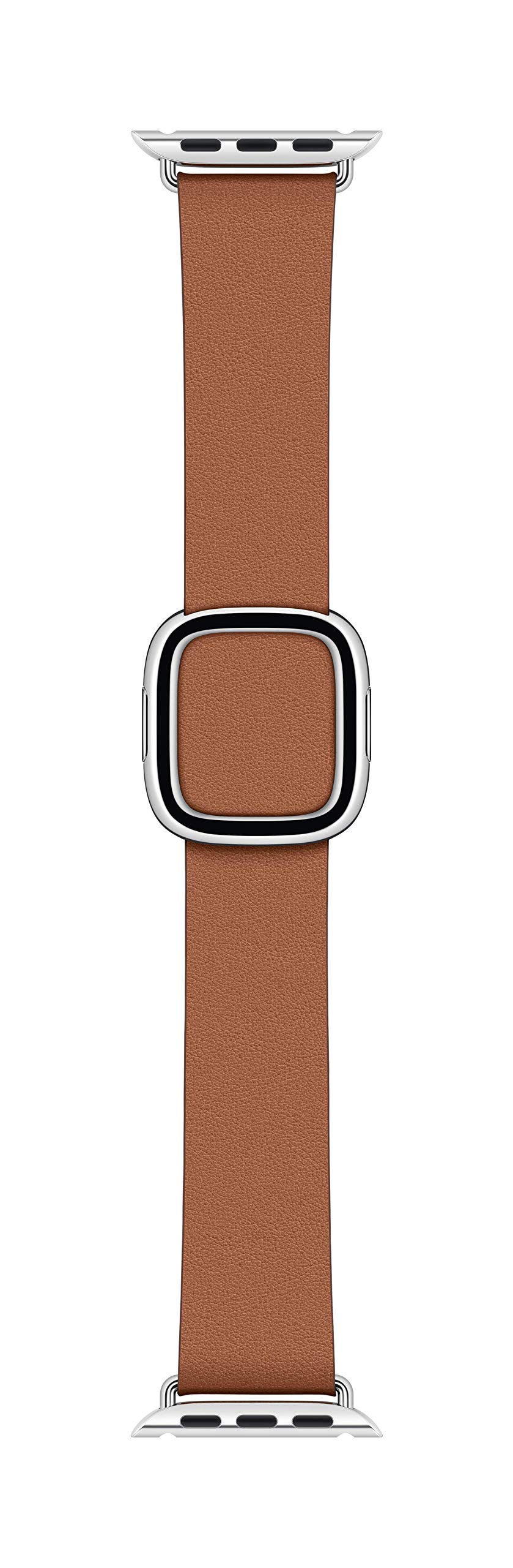 Apple Watch Band 40mm Modern Buckle - Genuine Leather Strap for Apple Watch Series 9/8/7/SE - Scarlet Red Large Size - Perfect for Workouts, Office & Everyday Wear