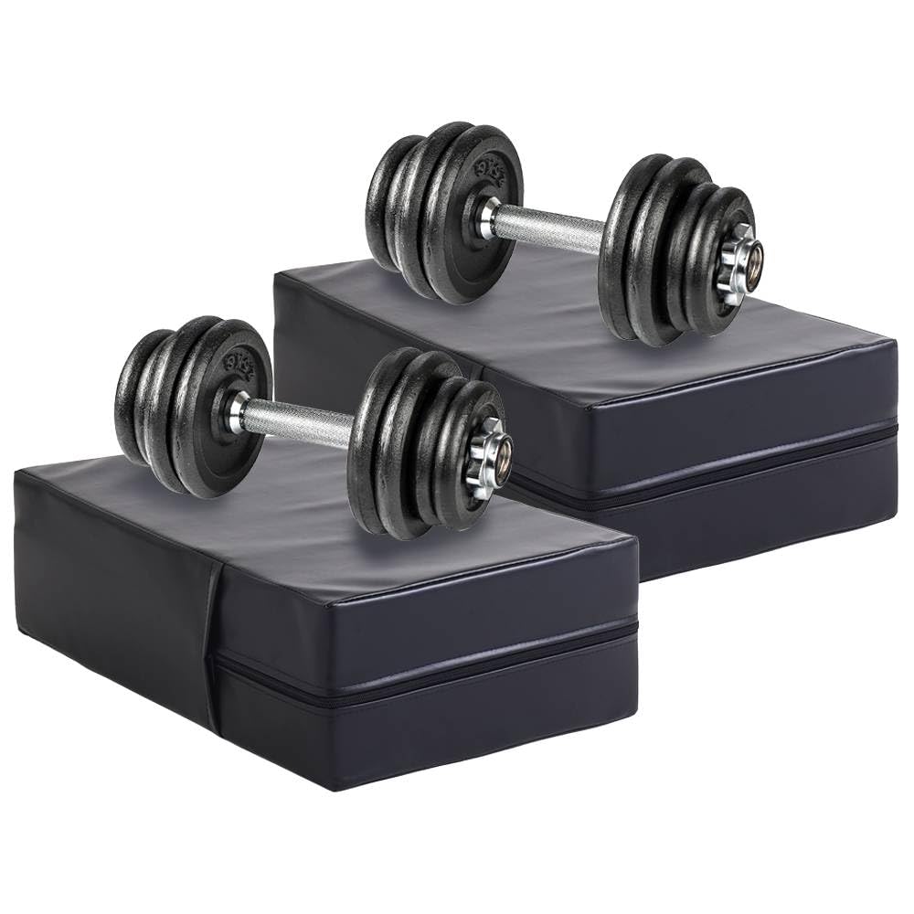 Japard Silencer Drop Pads (2-Pack) - Weightlifting Crash Cushions with PVC Cover & Carry Handles for Gym, CrossFit, Home Workouts - Ideal for Fitness Training, Physical Therapy & Yoga Exercises