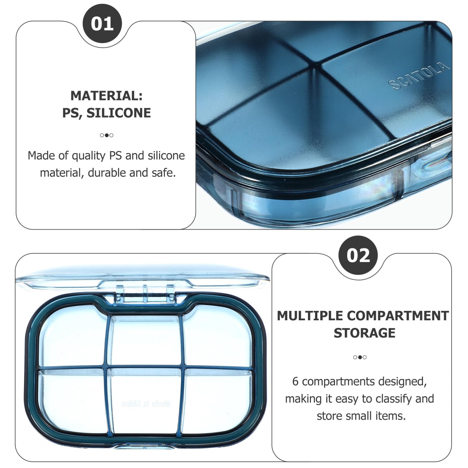 Portable Travel Pill Organizer - Compact Medicine Case with Dispenser for Pills, Vitamins & Medications | Perfect for Travel, Office & Daily Use