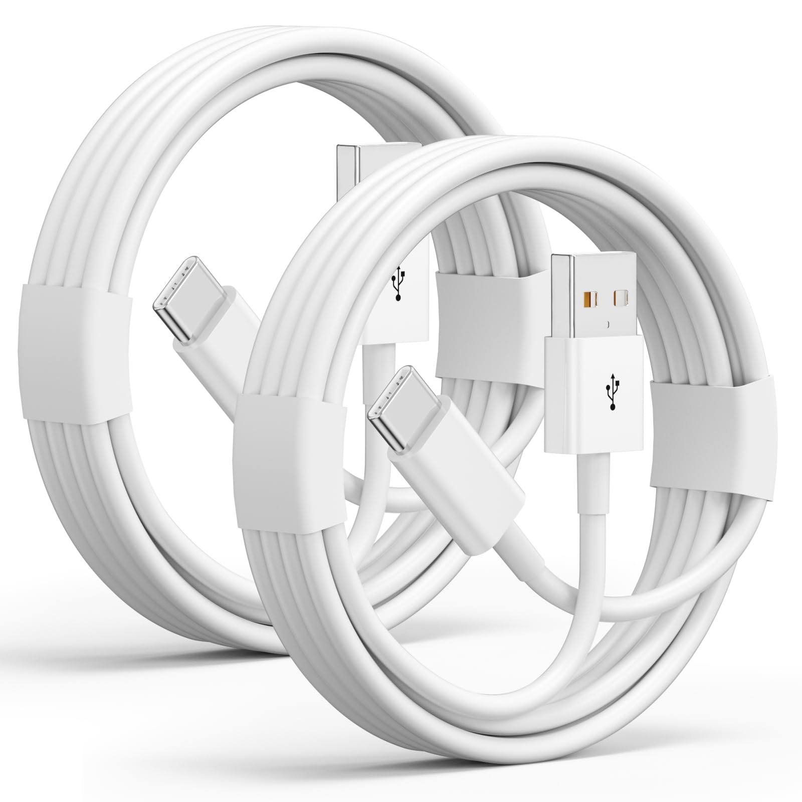 2-Pack USB A to USB C CarPlay Cable for iPhone 15/16/16 Pro Max/Plus, iPad Pro 13/12.9/11 inch, iPad Air 5/4th & Mini - 3FT Fast Charging Cord for Car Charger & Home Use - Perfect for Road Trips & Daily Commuting
