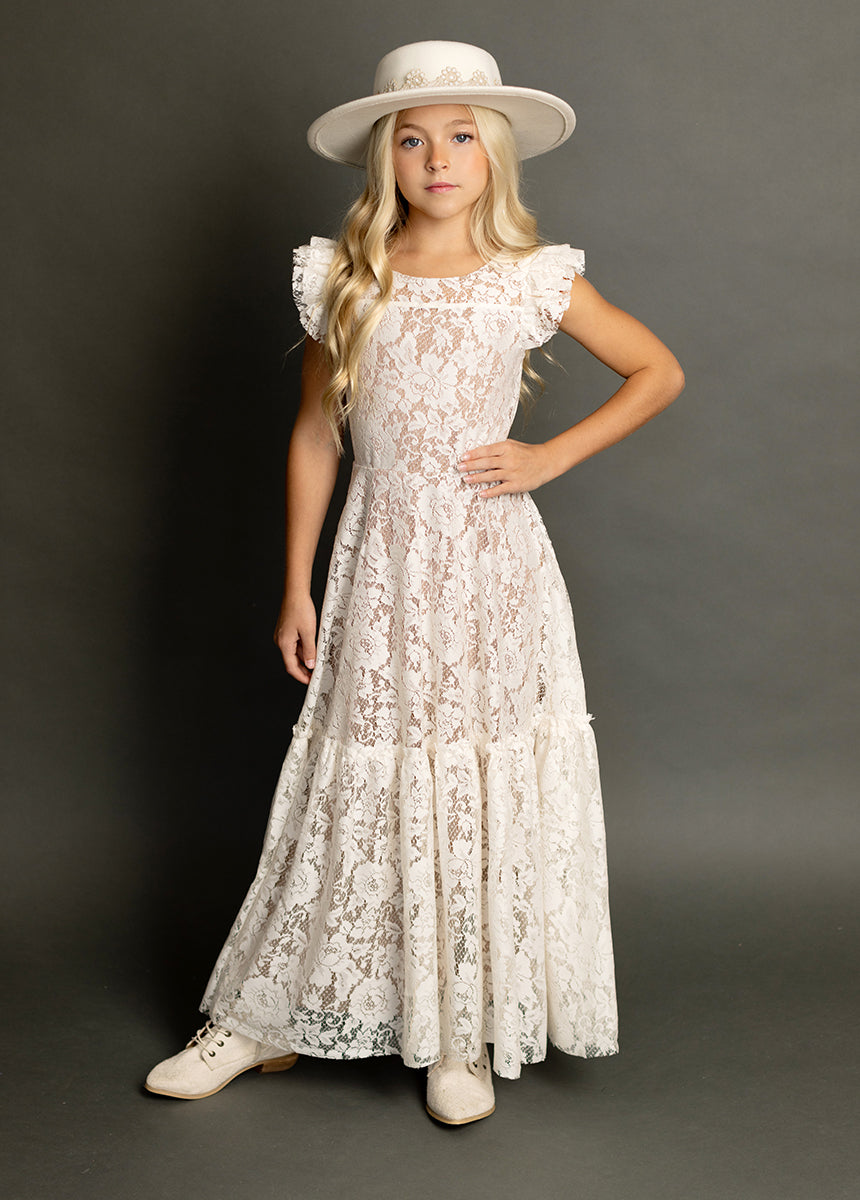 Angie Dress in Cream - Elegant Women's Party & Wedding Guest Dress for Special Occasions