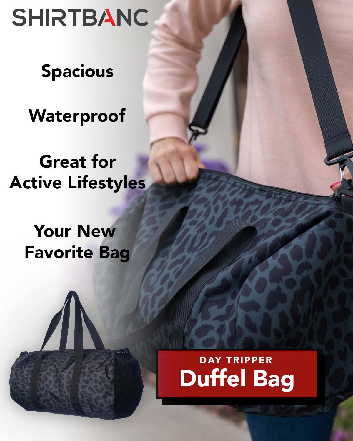 ShirtBANC Large Duffle Bag for Gym, Travel & Sports - Spacious Multipurpose Carryall for Workouts, Weekend Trips & Sports Gear