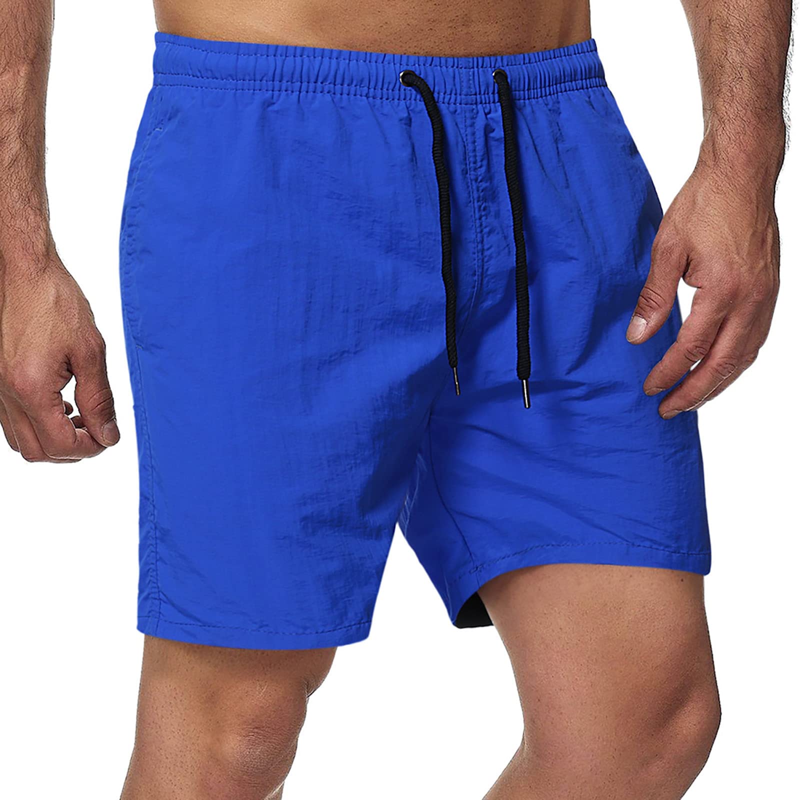 **Men's Lightweight Workout Shorts - Solid Color Gym Training & Golf Athletic Jogger Shorts with Pockets - Slim Fit for Running, Casual Wear & Outdoor Activities**