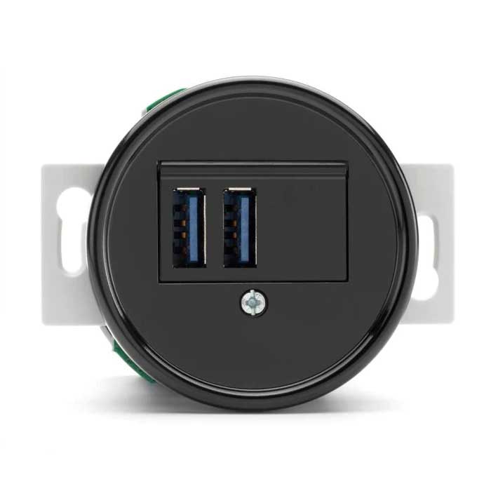 Bakelite USB Outlet with Inserts - Durable Wall Socket for Home, Office, and Workshop Use
