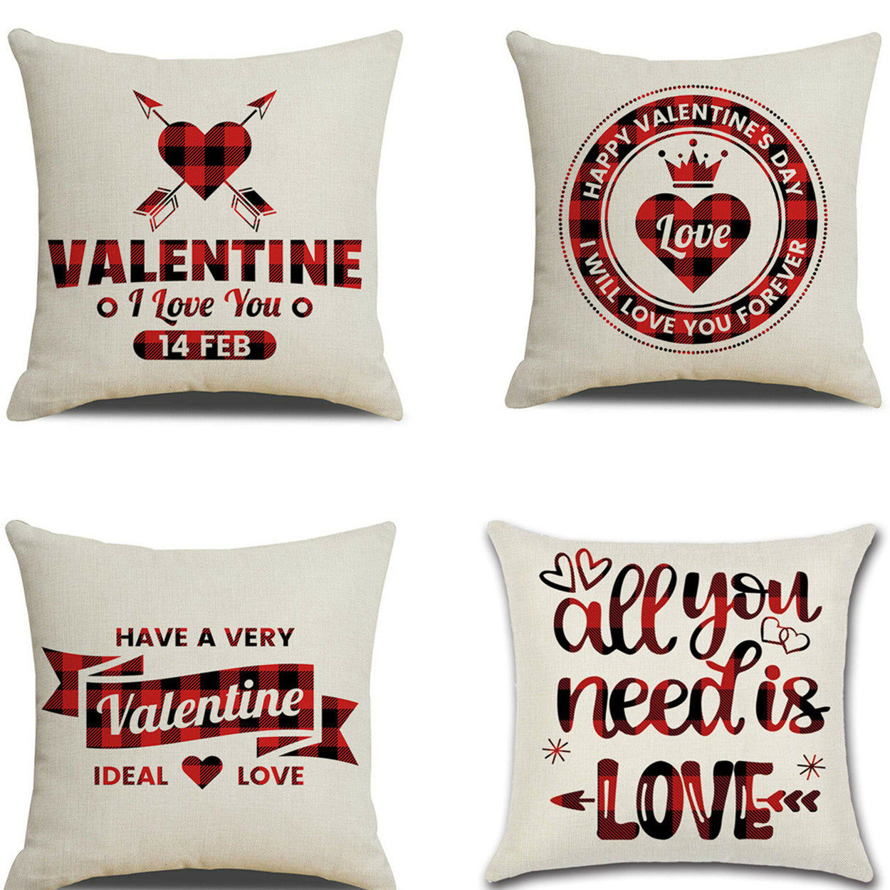 Valentine's Day Red Heart Pillow Cover - Romantic Decorative Cushion Case for Couples, Bedroom, Sofa, and Home Decor