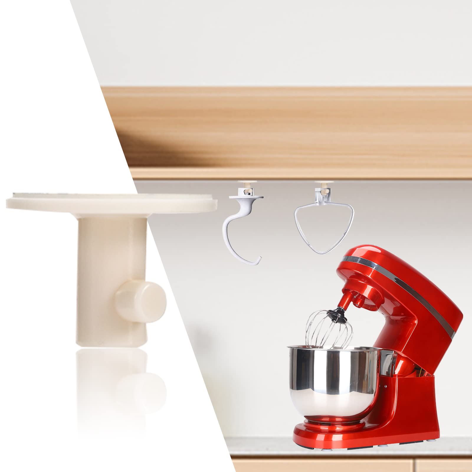 4-Pack Stand Mixer Attachment Holders | KitchenAid Mixer Accessory Organizer for Dough Hooks, Flat Beaters & Wire Whips | Space-Saving Kitchen Storage Solution for Baking Enthusiasts | Perfect for Countertop Organization & Small Kitchen Spaces
