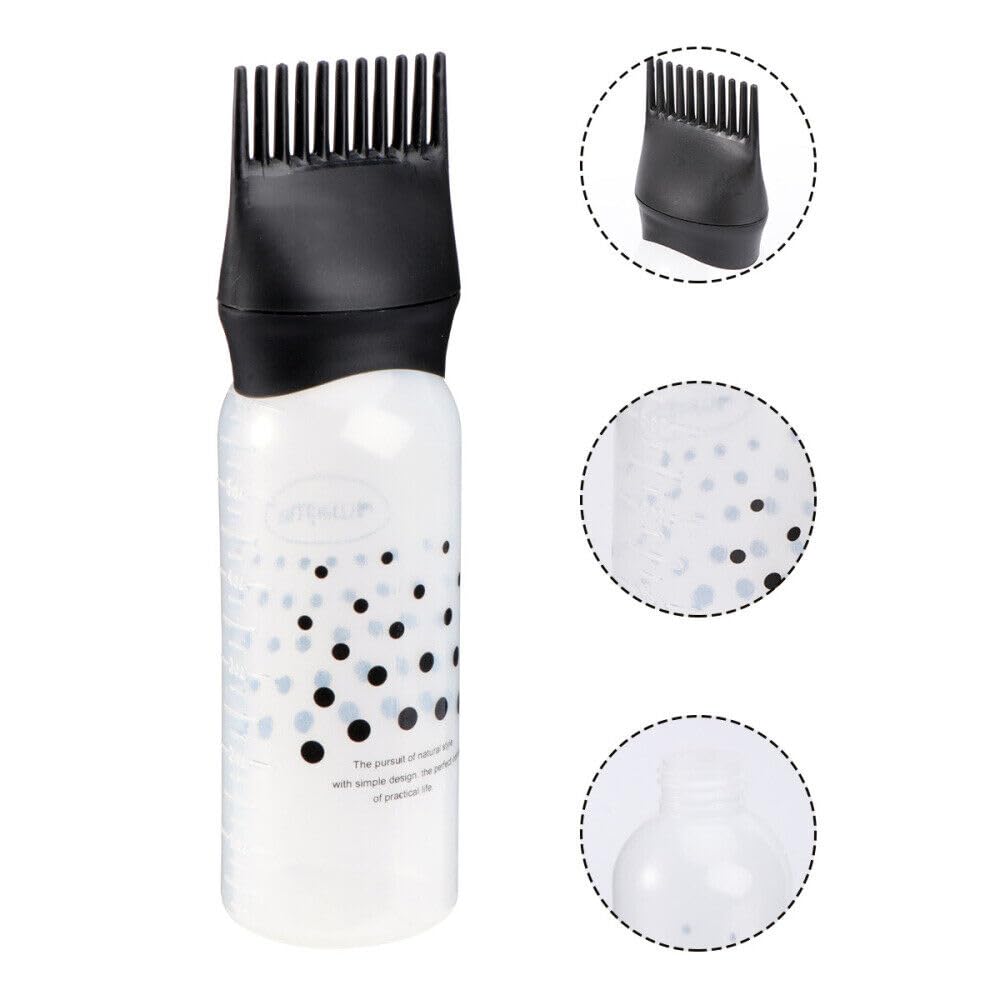 NYAMAH SALES Empty Hair Oil Root Comb Applicator Bottle with Graduated Scale - Professional Salon Hair Dye & Bleach Tool for Coloring, Oiling, and Hair Care (Pack of 1) - Perfect for At-Home Hair Treatments & Salon Styling