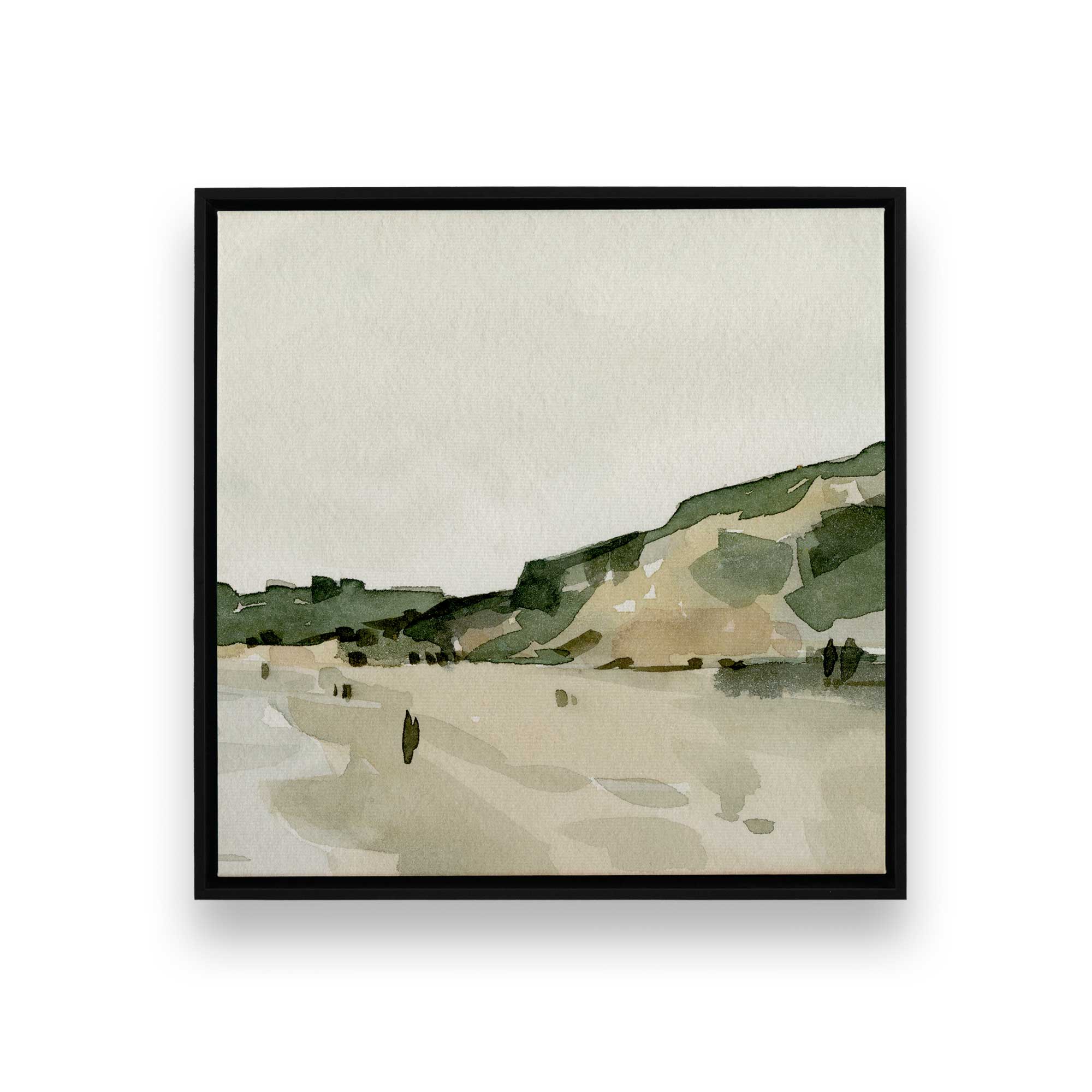 Gentle Waves and Rising Cliffs Canvas Wall Art Print - Coastal Beach Decor for Living Room, Bedroom & Office
