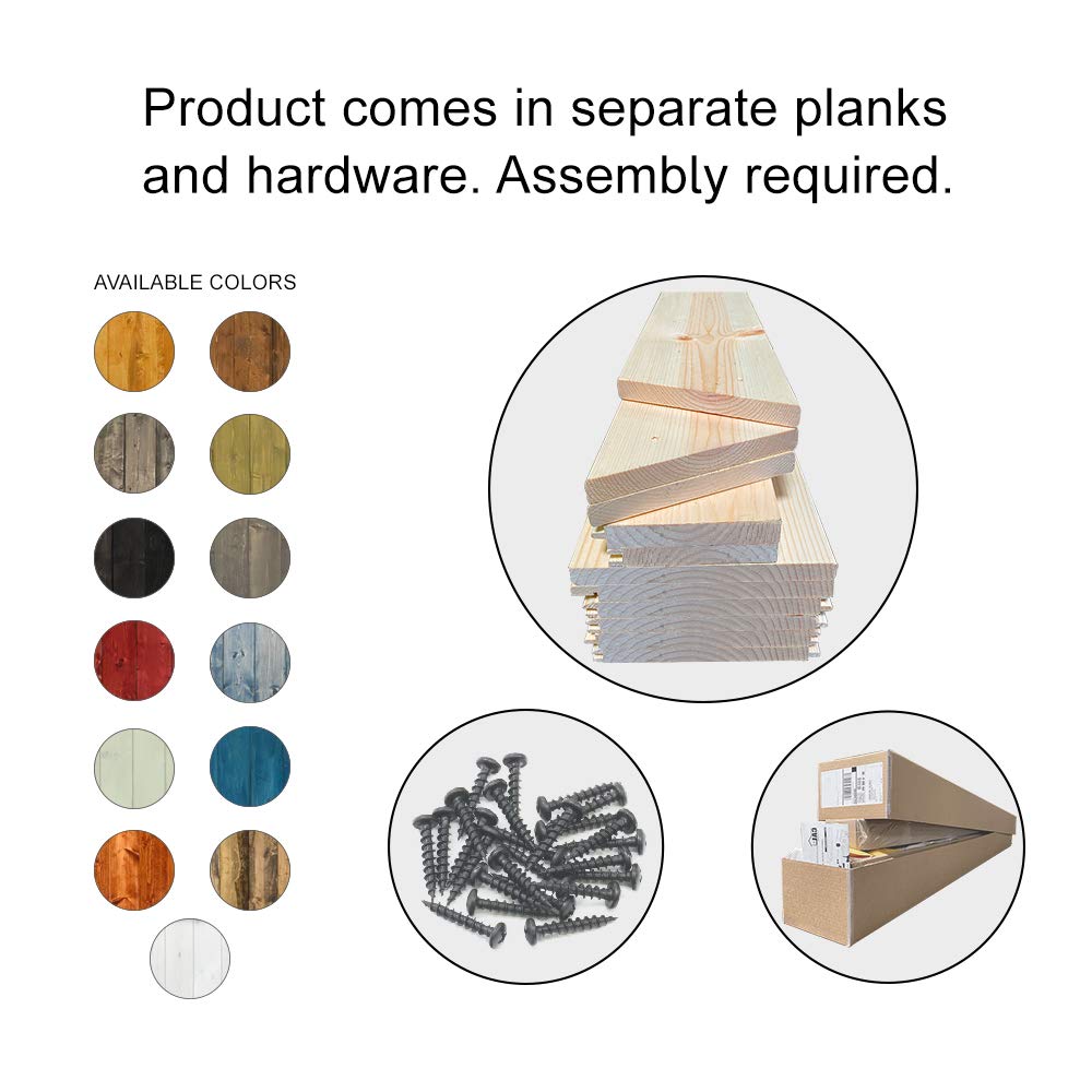 TMS X Series Solid Knotty Pine Wood Sliding Barn Door with Hardware Kit - 84