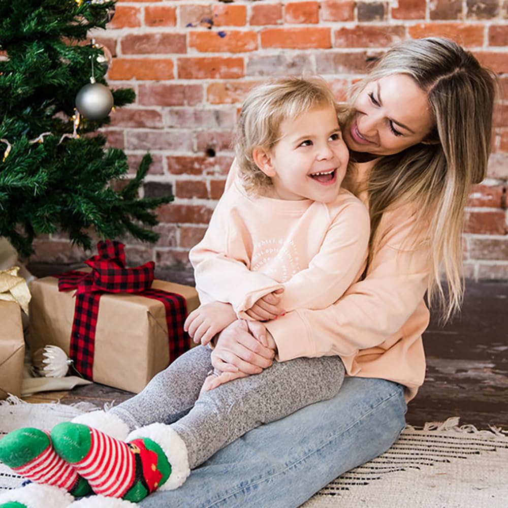 Pudus Kids Warm Cozy Recycled Slipper Socks for Boys & Girls - Eco-Friendly Winter Socks for Children - Perfect for Indoor Play, Lounging & Cold Weather Comfort