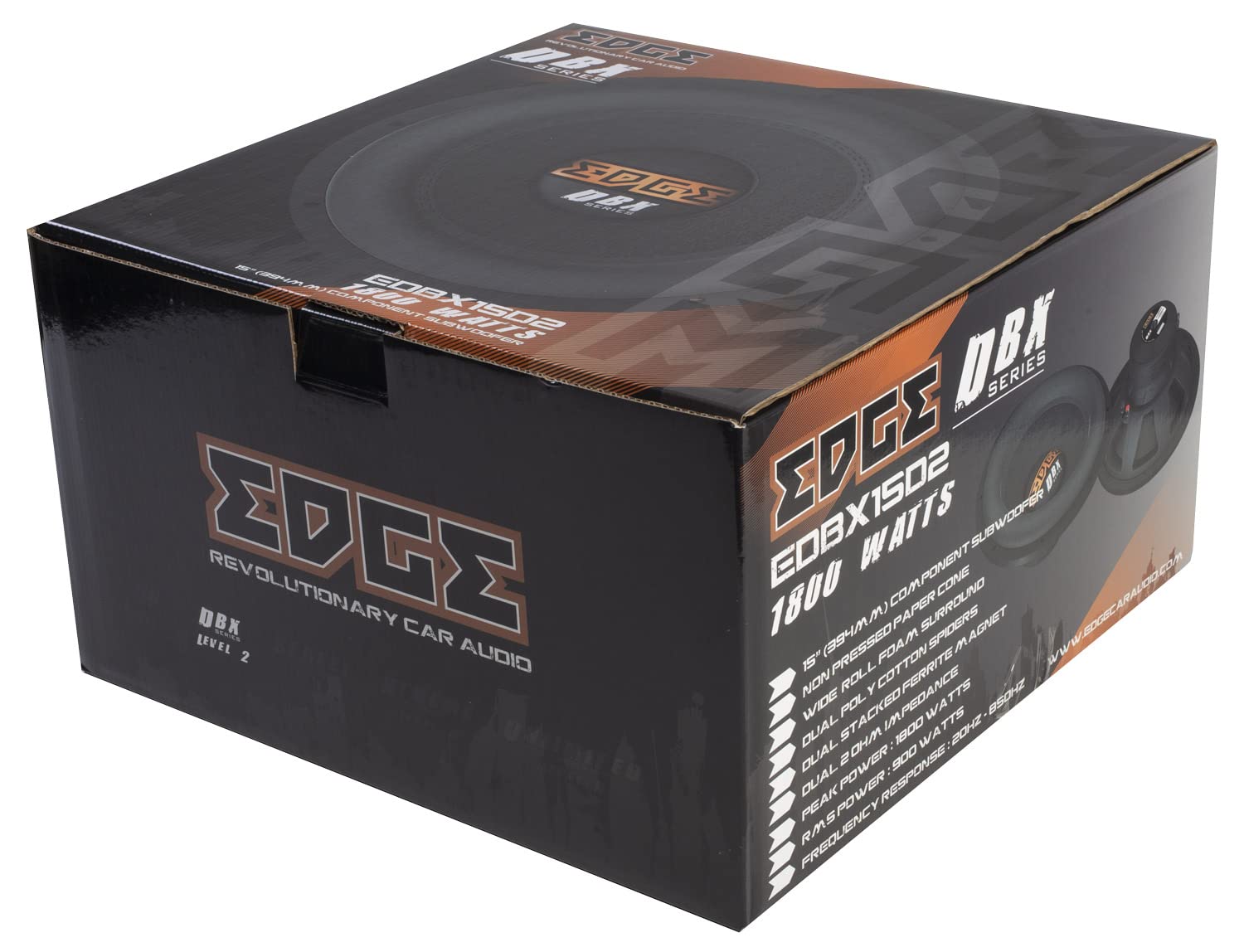 EDGE Car Audio EDBX15D2-E0 DBX Series 15-Inch 1800W High-Power Subwoofer for Deep Bass - Perfect for Car Audio Systems, Home Theaters & Live Music Events