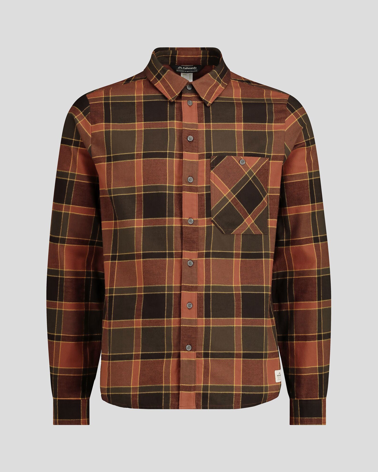 Premium Men's Fyfe Flannel Shirt - Soft Redwood Plaid Pattern - Comfortable & Durable for Outdoor Adventures, Camping & Casual Wear