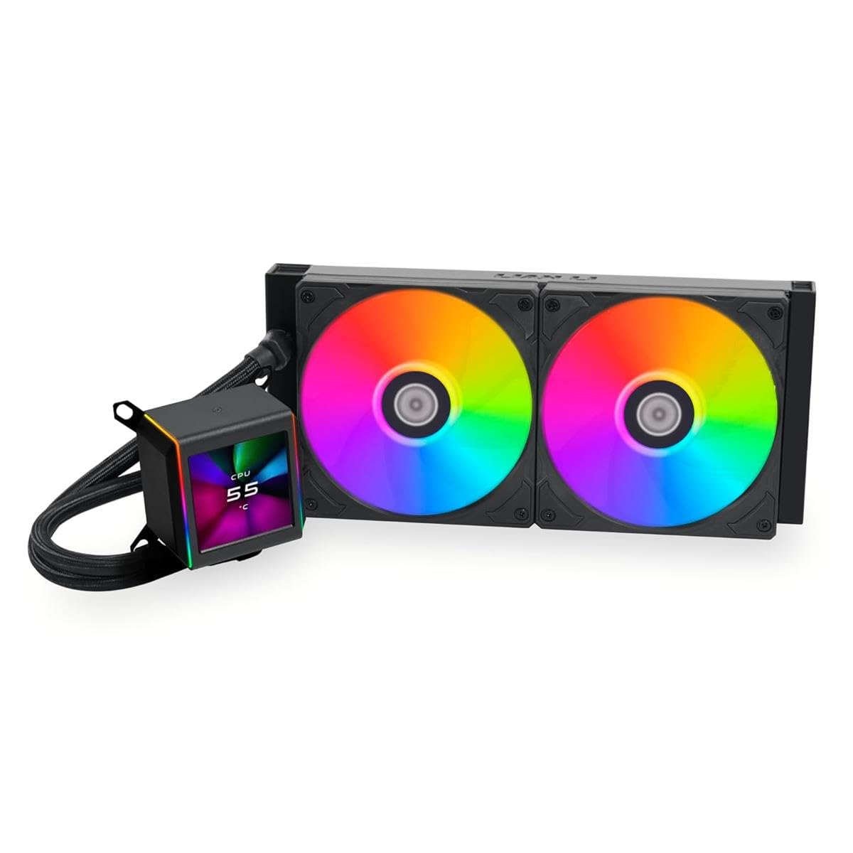 Lian-Li Galahad II LCD 280mm ARGB CPU Liquid Cooler - White | High-Performance Cooling for Gaming PCs & Workstations | Perfect for Overclocking & Silent Operation