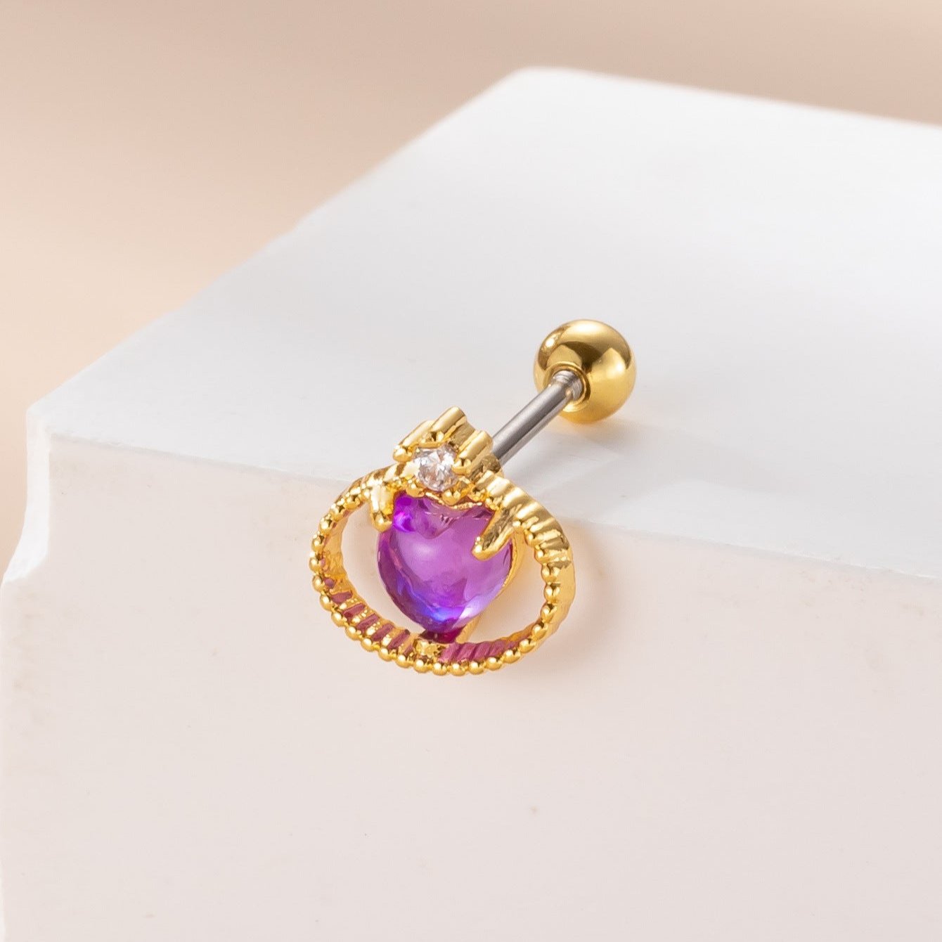 20G Hypoallergenic Heart Conch Stud Earrings for Sensitive Ears | HSPJ757 | Perfect for Daily Wear, Gifts & Special Occasions