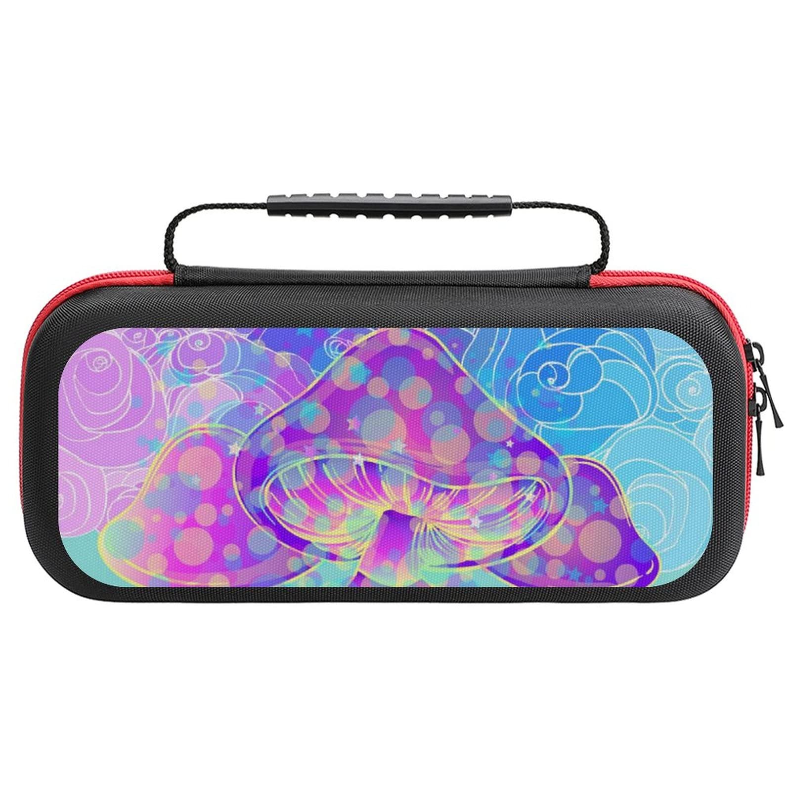 FunnyStar Magic Mushroom Themed Protective Carrying Case for Nintendo Switch - Waterproof Storage Pouch with Psychedelic Design, Perfect for Travel, Gaming Parties & Outdoor Adventures