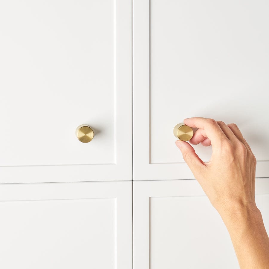 Brushed Brass Cabinet Knobs - Elegant Hardware for Kitchen, Bathroom & Furniture Drawers - Perfect for Home Renovation & DIY Projects