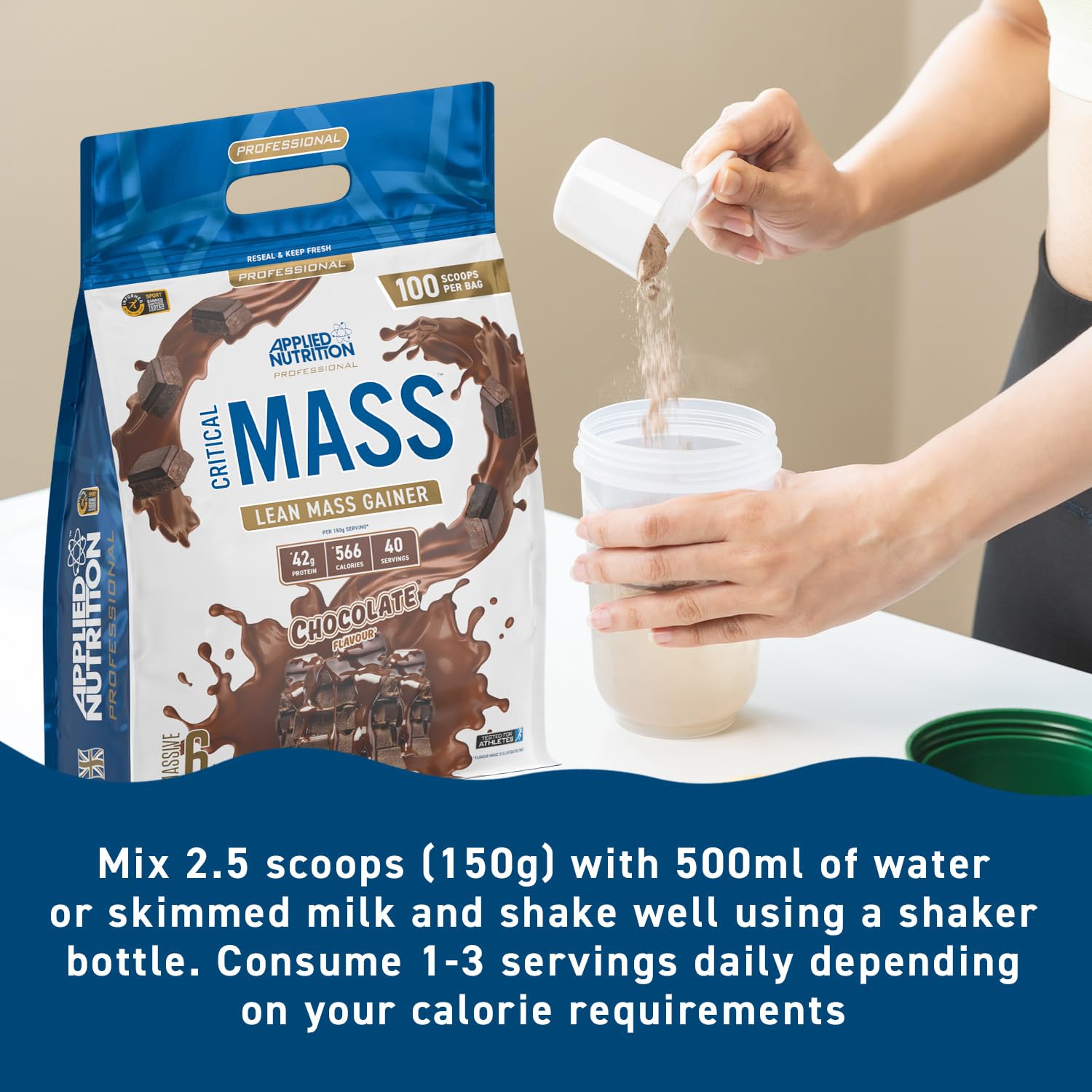 Applied Nutrition Critical Mass Professional Weight Gainer - 6000g for Muscle Growth & Recovery | Perfect for Bodybuilders & Athletes