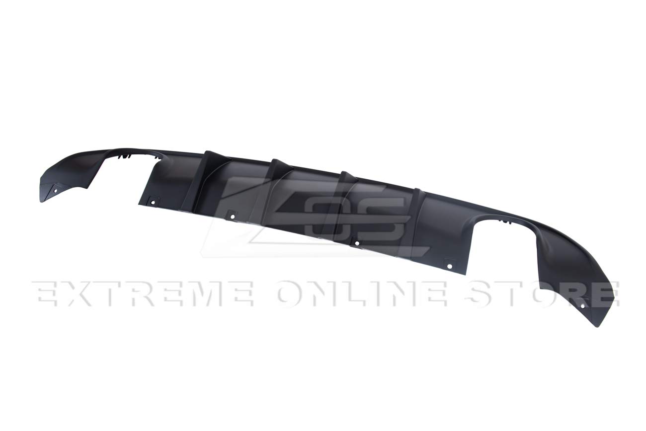 2015-Present Dodge Charger SRT Rear Bumper Diffuser - ABS Matte Black Dual Exhaust Tips | Factory Style Replacement | Perfect for Car Upgrades & Performance Enhancement