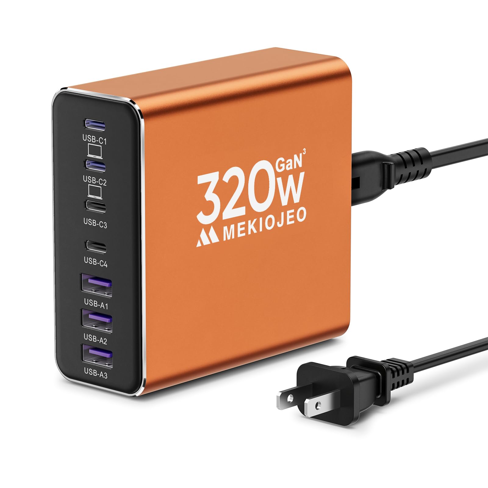 65W 7-Port Aluminum Alloy USB C Fast Charging Station - Compatible with MacBook Pro/Air, iPhone, iPad & More | Perfect for Home, Office & Travel Charging Needs