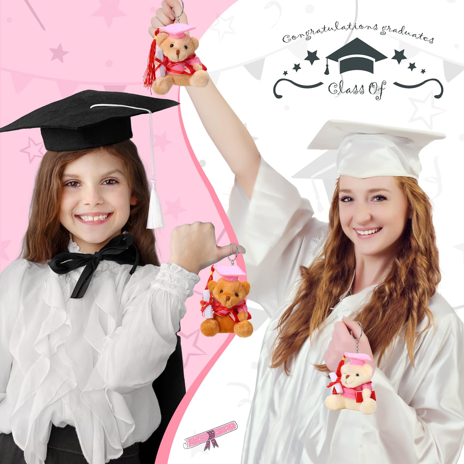 24-Pack Mini Graduation Plush Bears (3.54