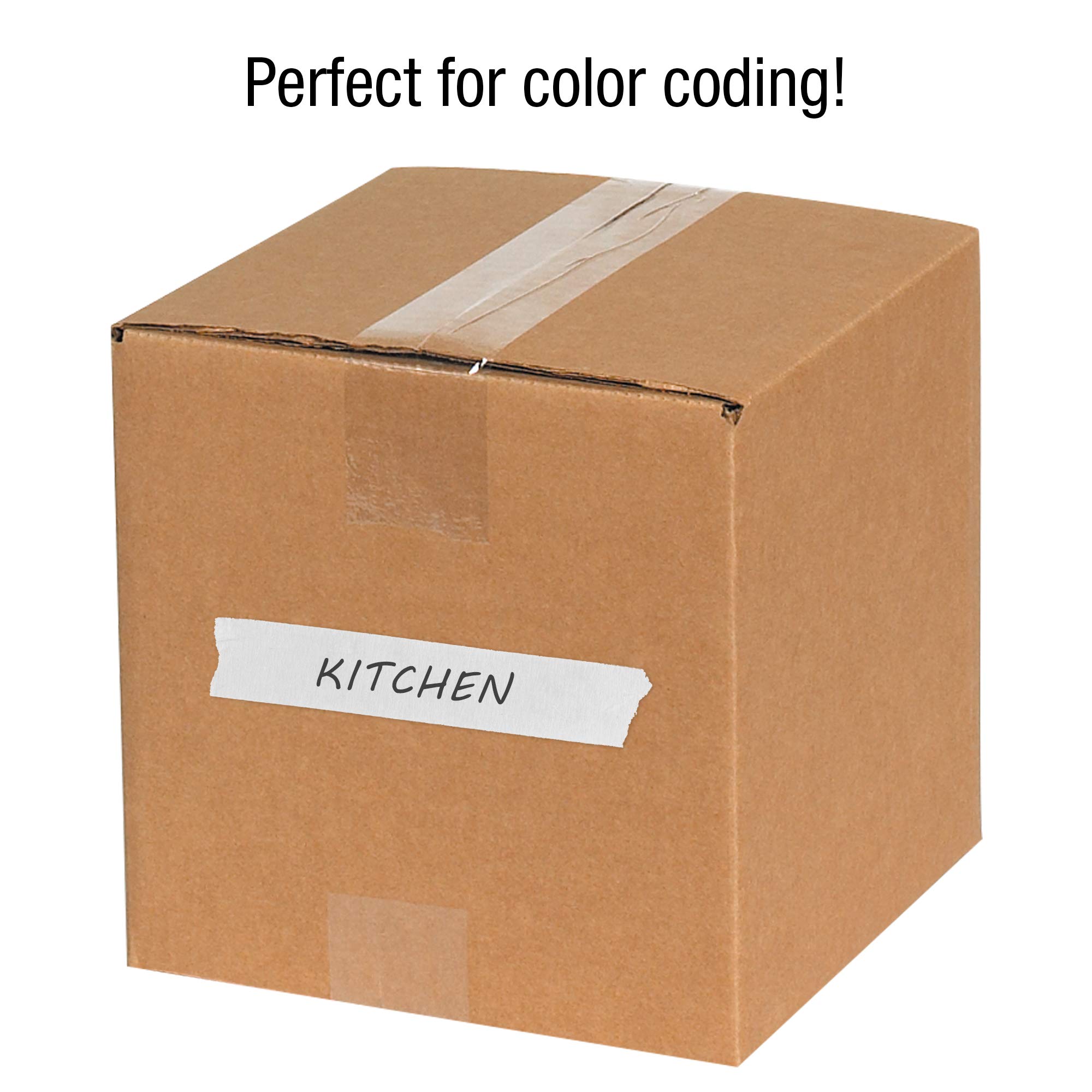Tape Logic 24-Pack General Purpose Colored Masking Tape - 2 Inch x 60 Yards, White - Perfect for Home, Office, Arts & Crafts, DIY Projects, Labeling & Coding - Ideal for Painting, Organizing, Scrapbooking & School Projects