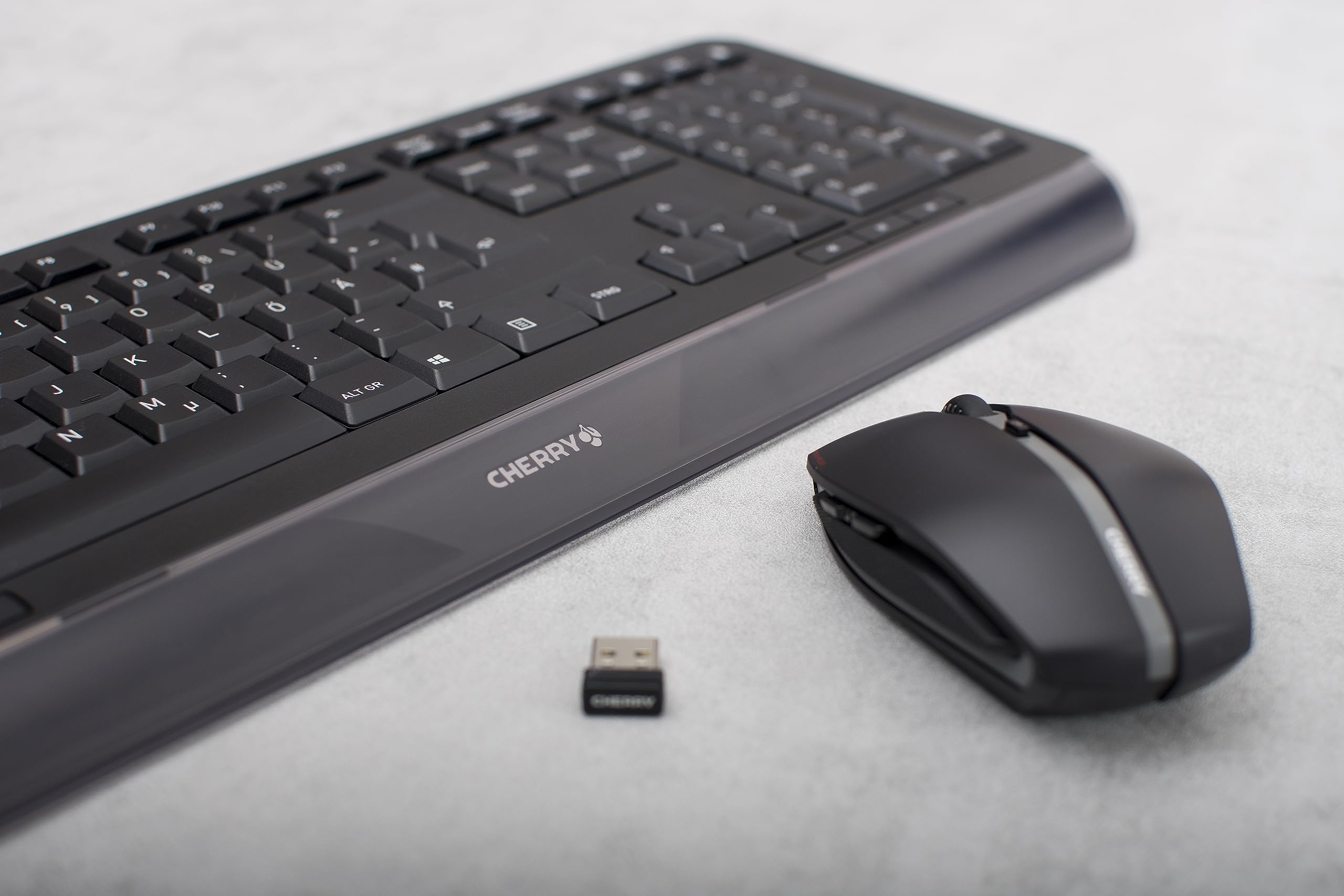 Wireless Keyboard and Mouse Combo for PC - CHERRY GENTIX Ergonomic Desktop Set with Quiet Click & 2.4GHz USB Receiver | Perfect for Home Office, Gaming, and Workstations