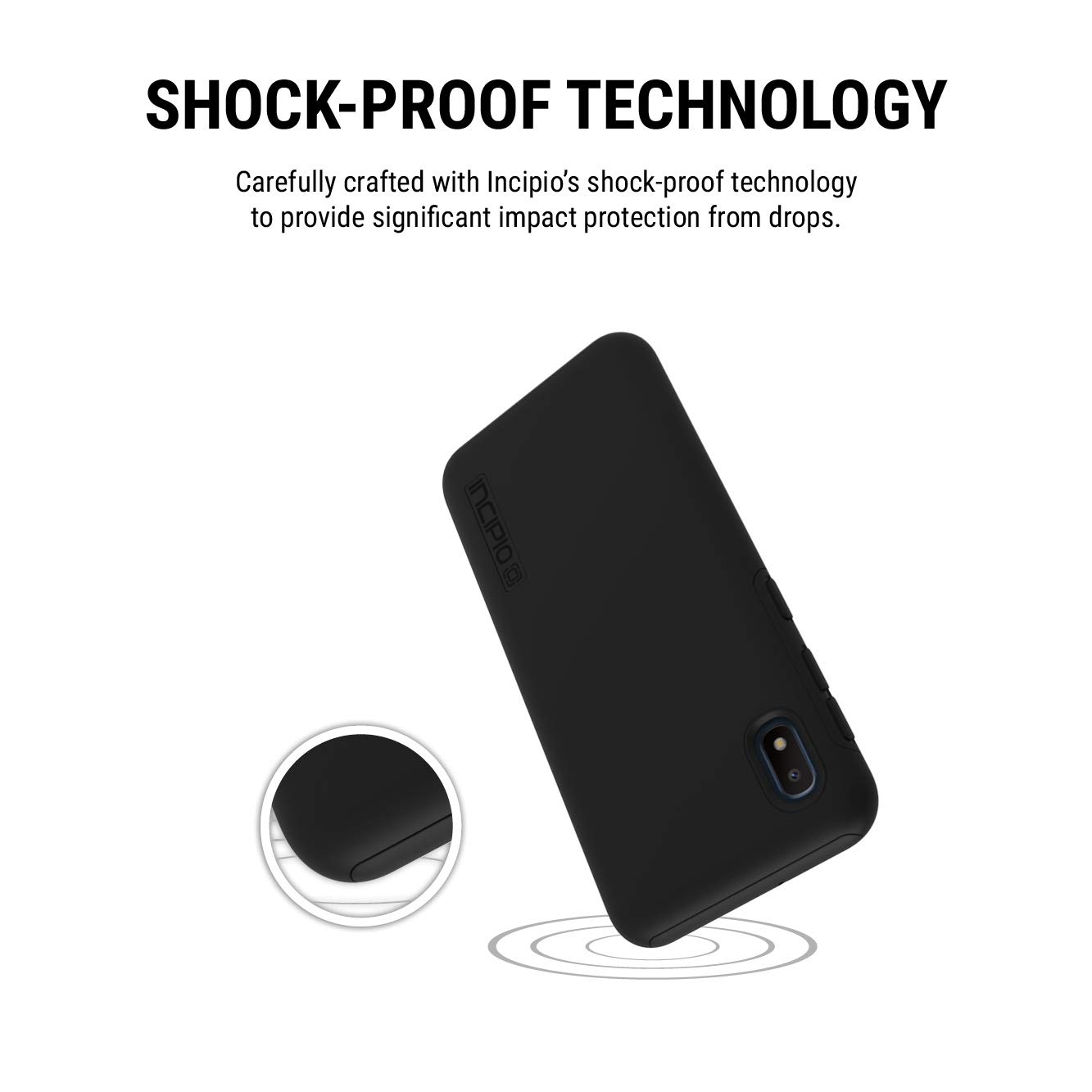 Incipio DualPro Protective Case for Samsung Galaxy A10e - Shockproof & Slim Design - Matte Black Finish - Perfect for Everyday Use & Outdoor Activities